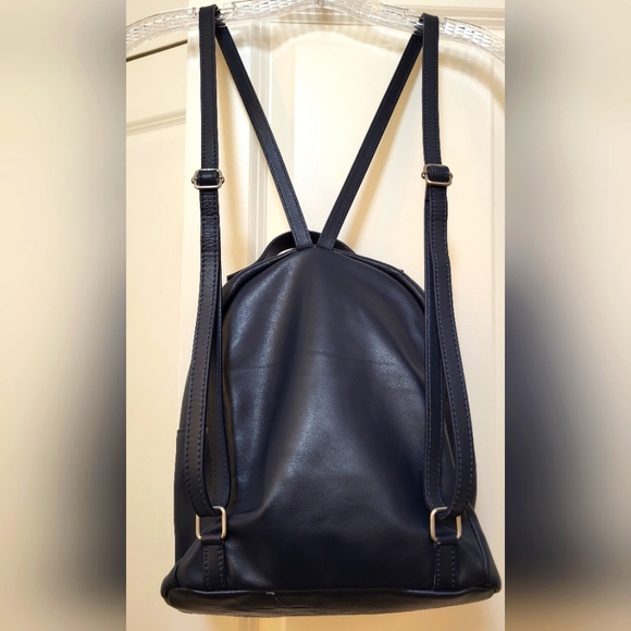 American Eagle blue leather backpack, made in Italy - Picture 2 of 4